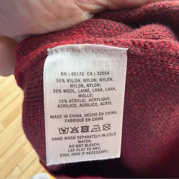 Anthropolgie Field Flower Red Buffalo Plaid Wool Blend Mock Neck Sweater - Picture 3 of 4